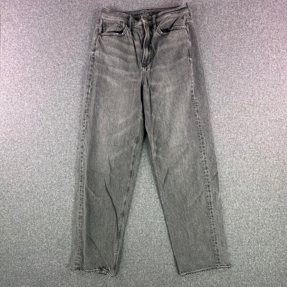 American Eagle Jeans Womens 6 Wide Leg Black Faded High Rise 2982-159-06/10/26